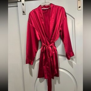 Victoria's Secret Vibrant Red Satin Robe. So nice!